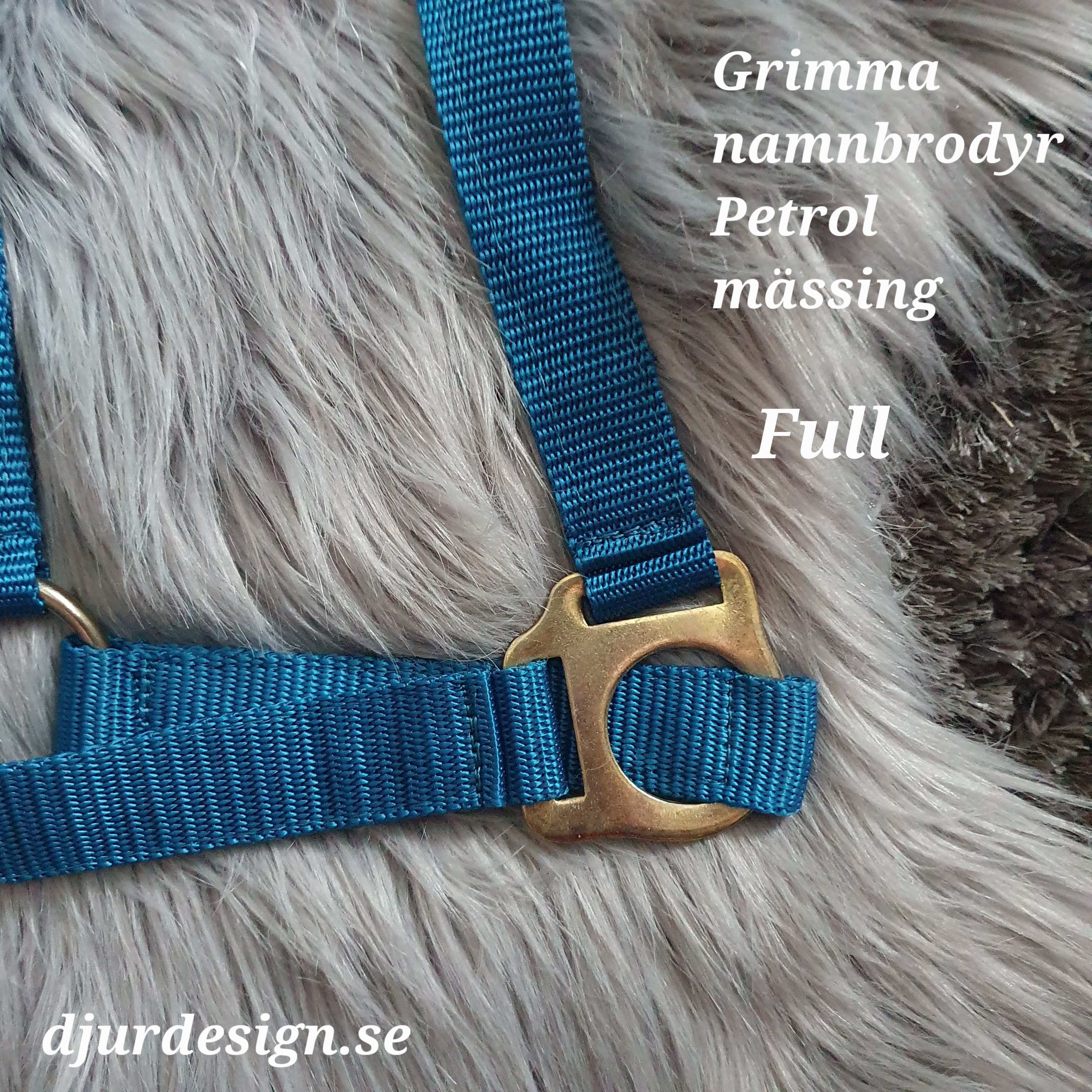 FULL Petrol grimma mässing med namn brodye  A-B 50 cm C-D 34 cm - 6