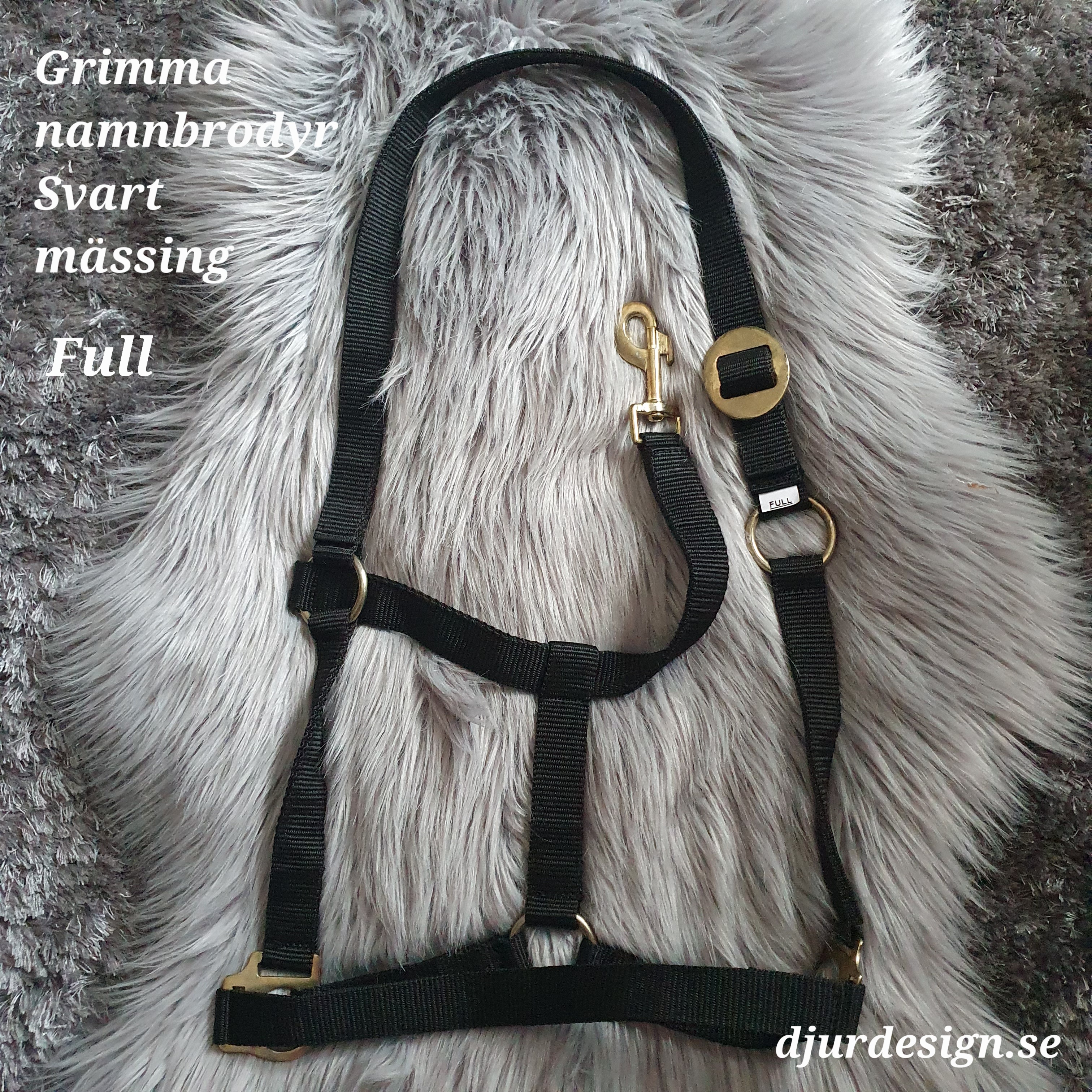 FULL Svart mässing grimma  med namn brodyr A-B 50 cm C-D 34 cm