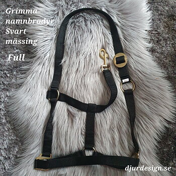 FULL Svart mässing grimma  med namn brodyr A-B 50 cm C-D 34 cm
