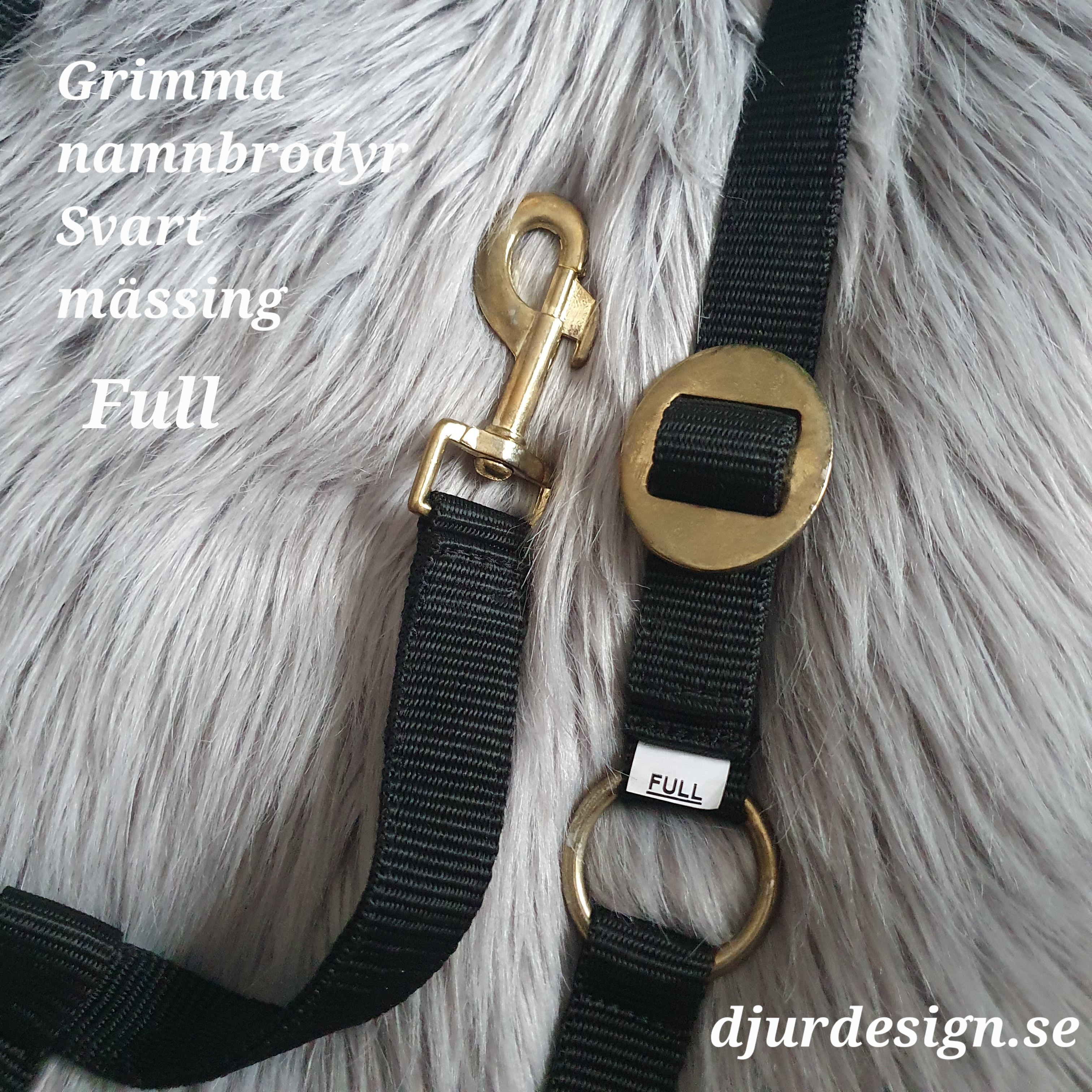 FULL Svart mässing grimma  med namn brodyr A-B 50 cm C-D 34 cm - 2