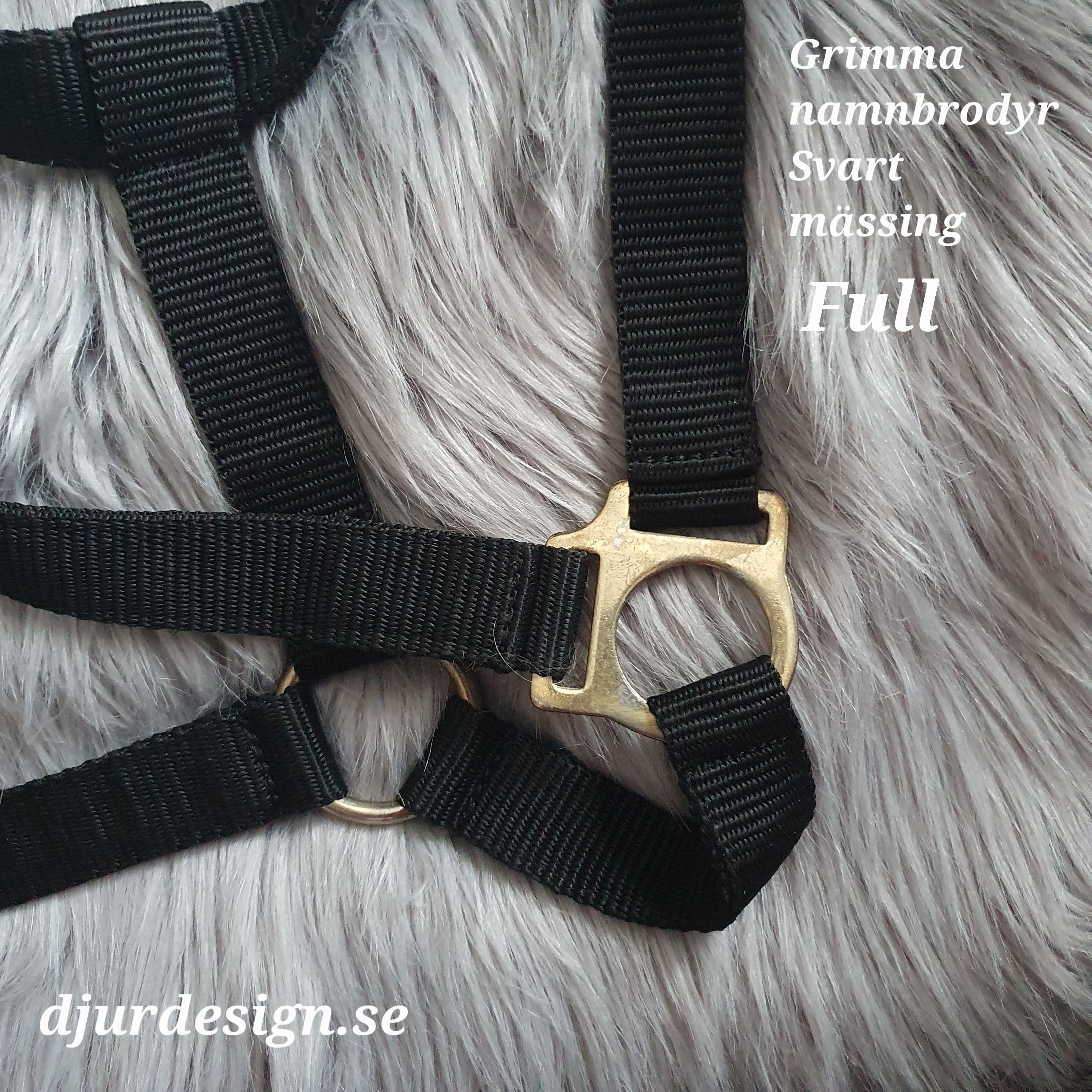 FULL Svart mässing grimma  med namn brodyr A-B 50 cm C-D 34 cm - 8