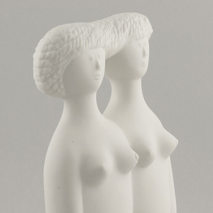 Stig Lindberg (Parian 1977) Matte White Tvillingarna Sculpture 24 cm 