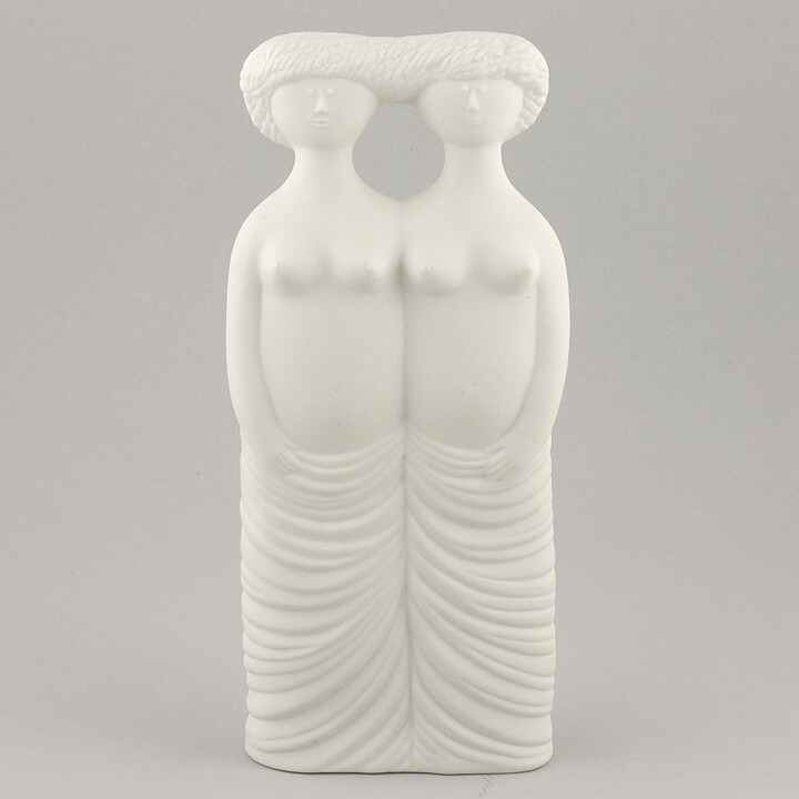 Stig Lindberg (Parian 1977) Matte White Tvillingarna Sculpture 24 cm 