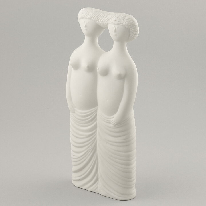 Stig Lindberg (Parian 1977) Matte White Tvillingarna Sculpture 24 cm 