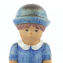 リサラーソン  入手困難！ 夏の少女 光沢のある青い服 Sommarkladd Skulpturerシリーズ 1977年  18cm