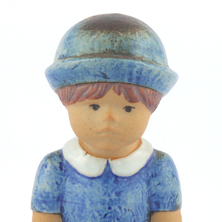 Lisa Larson (Sculptures 1977) Sitting Girl with Blue Dress 18 cm