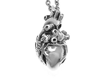 Anatomiskt Hjärta Halsband, Anatomi Smycke i Silver