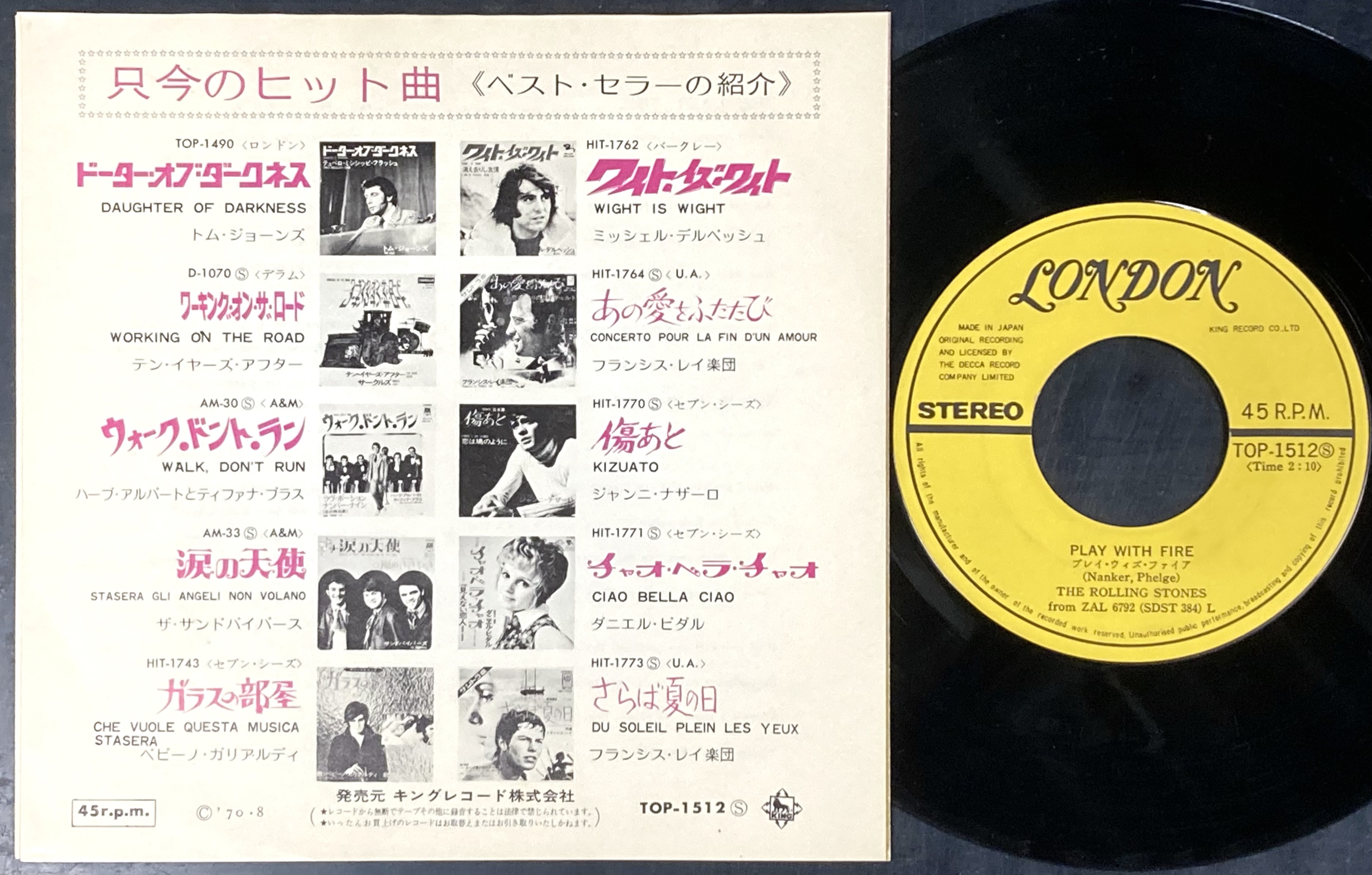ROLLING STONES - Time is on my side Japan PS 1970 - 2