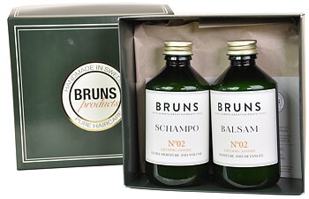 Presentkartong med papper och band till Bruns schampoo och balsam - Enbart i samband köp av  Bruns produkter