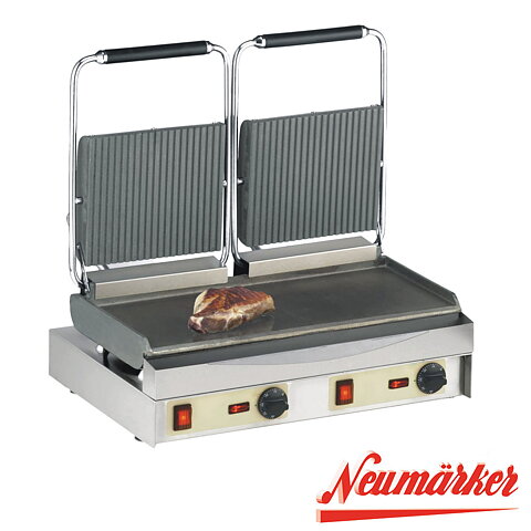 Klämgrill Kamtschatka, dubbel, räfflad/slät, 3-fas