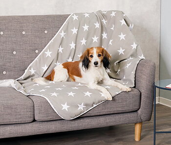 Trixie Stars Filt 150x100cm Taupe/Vit 