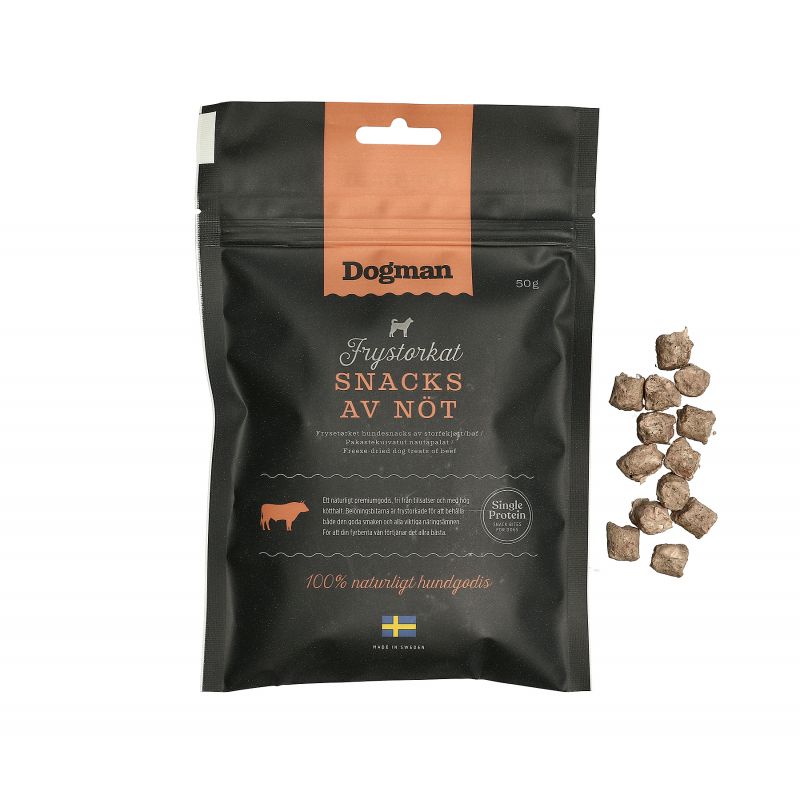 Dogman Frystorkat Hundsnacks Av Nöt 50 Gram
