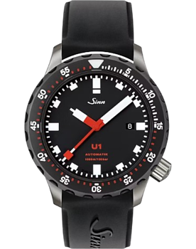 1010.040 Sinn U1 SDR Integrerat silikonband svart