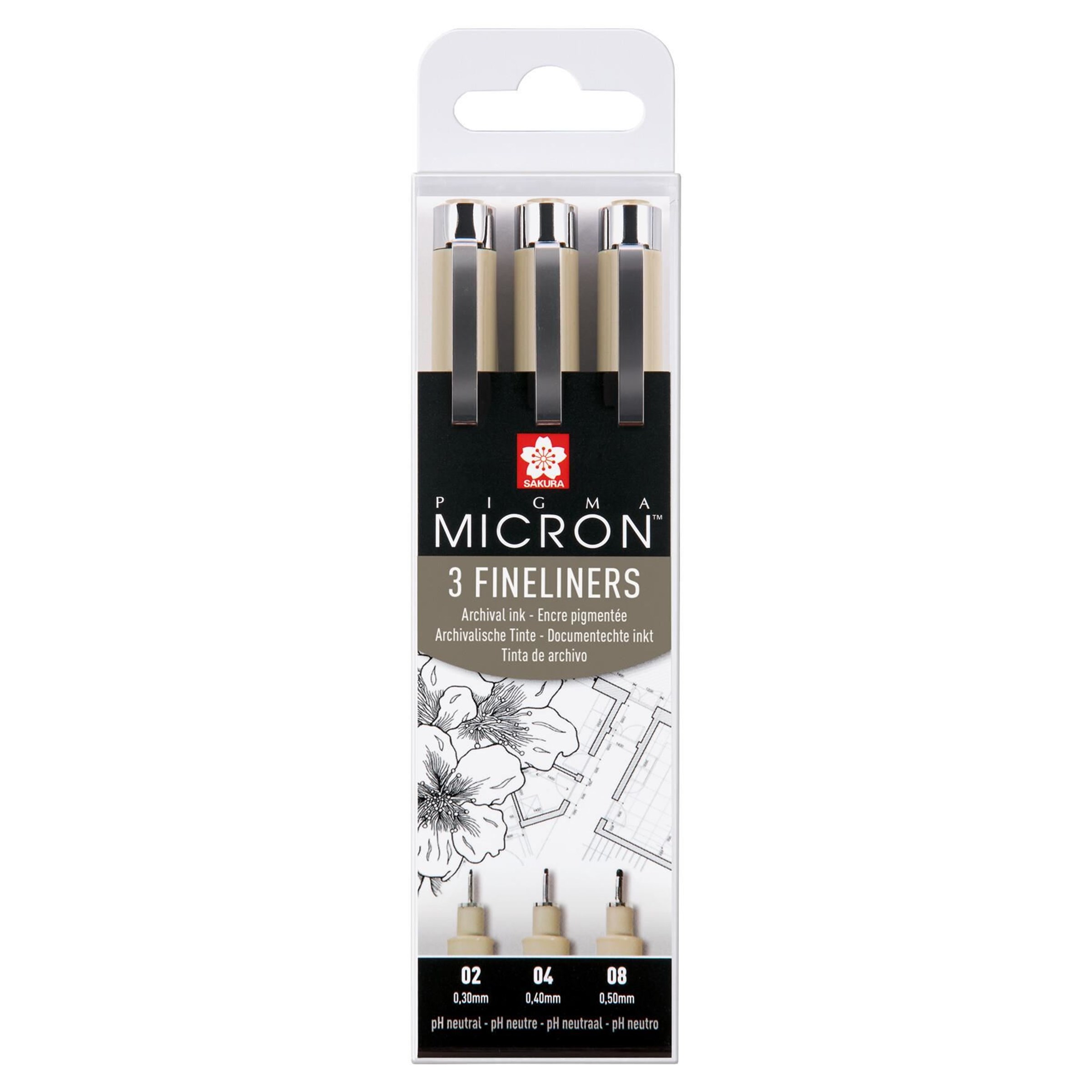 SAKURA Pigma Micron fineliner set 3 pens