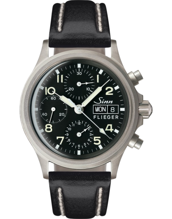 356.020 Sinn 356 Pilot vintage svart läderband
