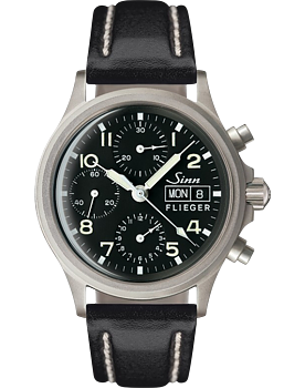 356.020 Sinn 356 Pilot vintage svart läderband