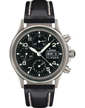 356.070 Sinn 356 Sa Pilot vintage svart läderband