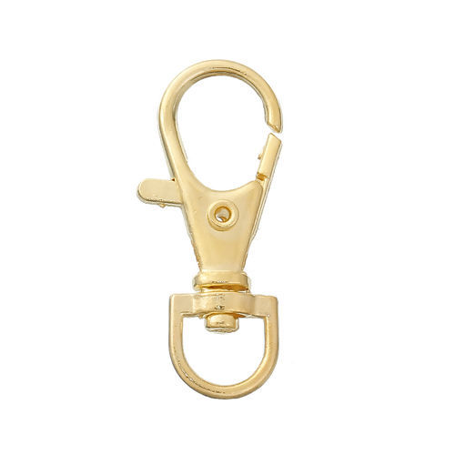 Väsklås/ nyckelring/ Karbinlås, Guld 37mm - 2