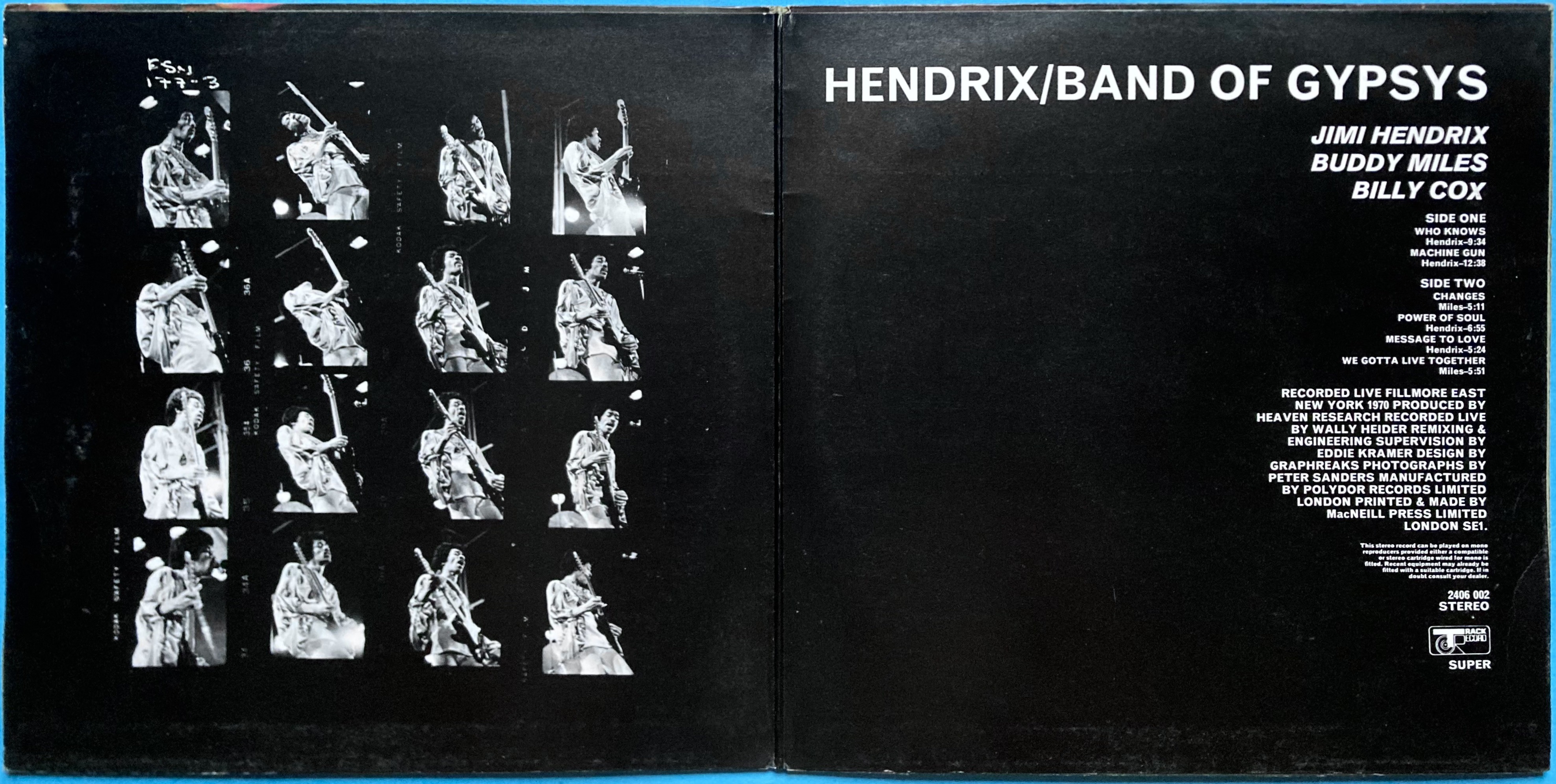 JIMI HENDRIX - Band of gipsies UK-orig Track LP 1970  - 4