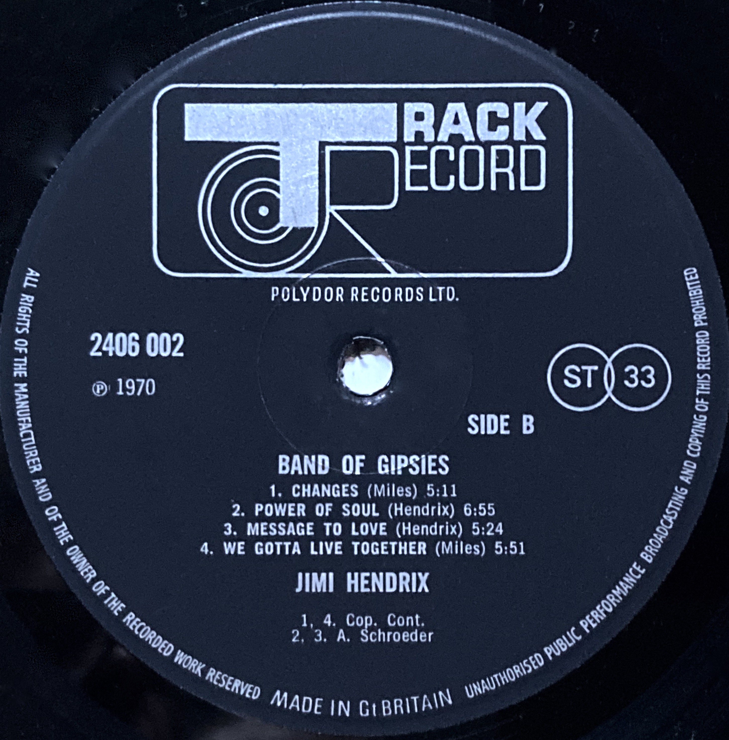 JIMI HENDRIX - Band of gipsies UK-orig Track LP 1970  - 6