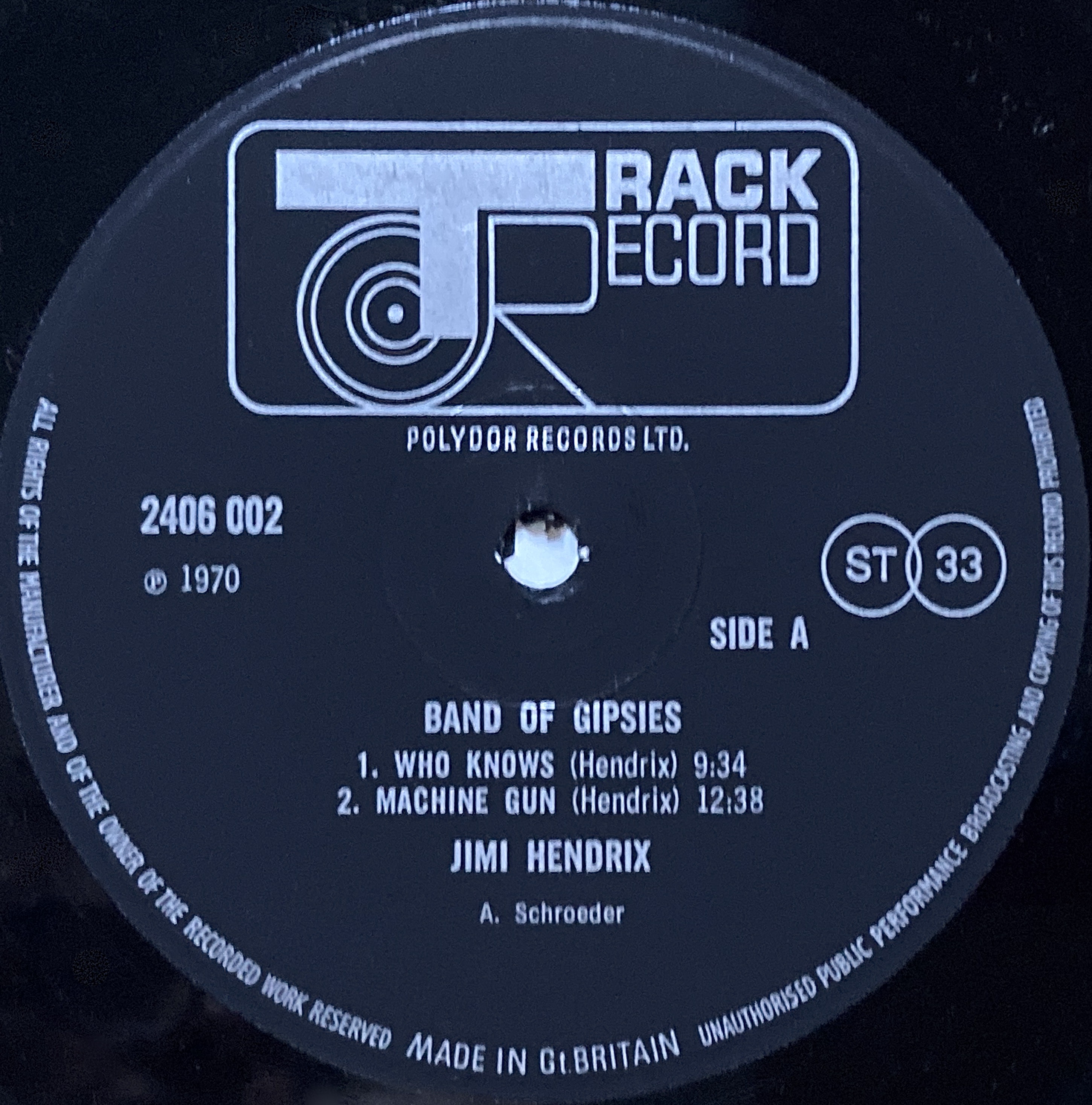 JIMI HENDRIX - Band of gipsies UK-orig Track LP 1970  - 5