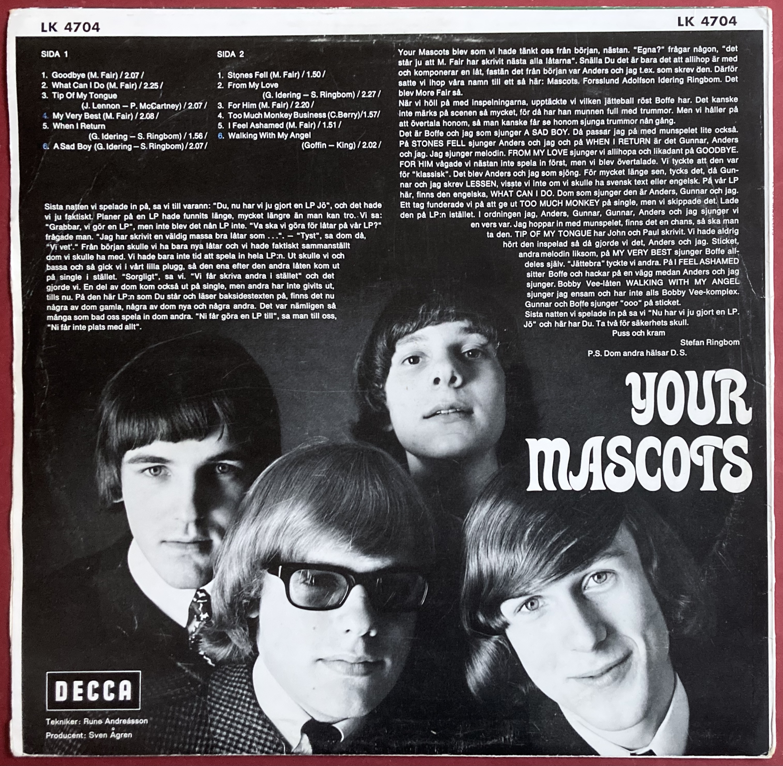 MASCOTS - Your Mascots Ger-orig LP 1965 - 2