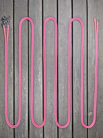 Long split reins with permanent snaps - 6 mm