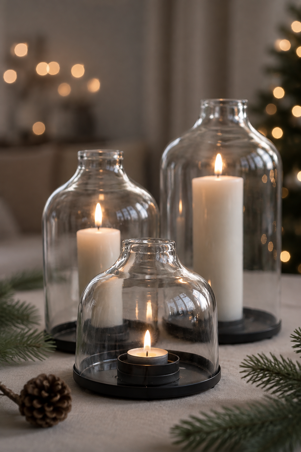 STORMGLAS/GLASS CUP/LANTERN WITH TRAY SMALL