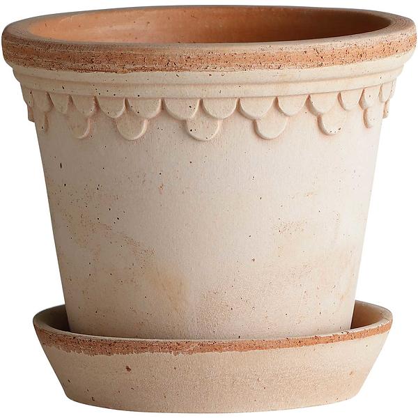 POT WITH SAUCER BERGS POTTER COPENHAGEN LIGHT TERRACOTTA Ø: 16 CM - 9