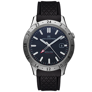 019962 Sjöö Sandström Royal Steel Worldtimer 41 svart