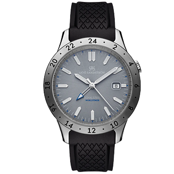 020029 Sjöö Sandström Royal Steel Worldtimer 41 grå