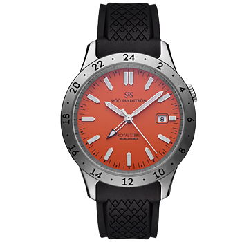 020098 Sjöö Sandström Royal Steel Worldtimer 41 orange