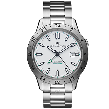 Sjöö Sandström Royal Steel Worldtimer 41 vit 020142