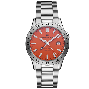 020555 Sjöö Sandström Royal Steel Worldtimer 36 orange