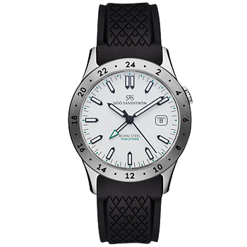 020586 Sjöö Sandström Royal Steel Worldtimer 36 vit