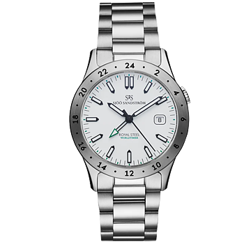 020593 Sjöö Sandström Royal Steel Worldtimer 36 vit