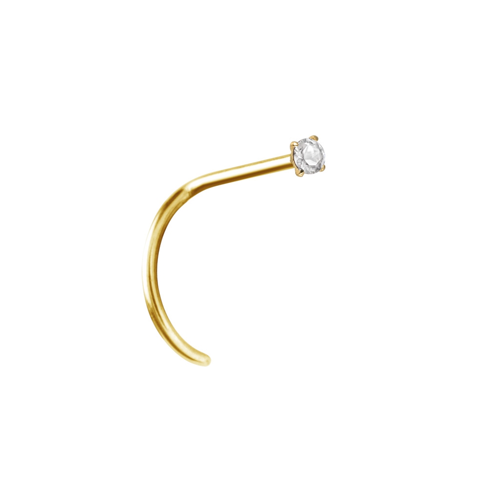 Nässmycke - 0,8 mm  - 18K äkta guld - vit kristall