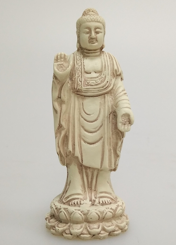 Stående Buddha - Antik Vit
