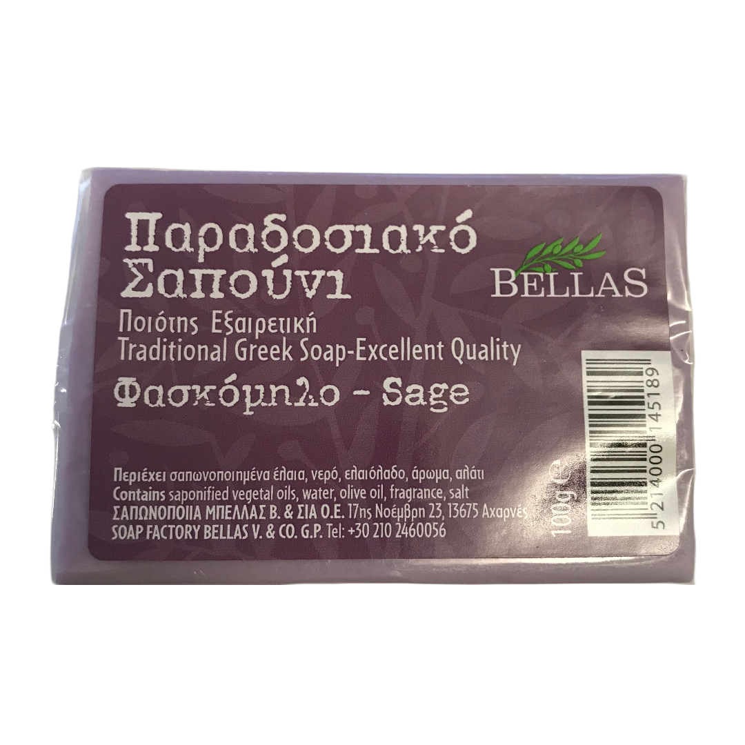 olivtvål, Traditional Greek sage olive oil soap 100gr.