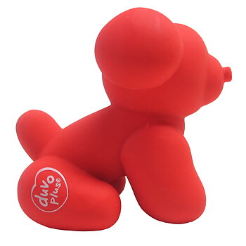 DuvoPlus Hundleksak Latex Ballongdjur Mops 9x6x8cm Röd