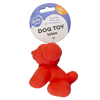 DuvoPlus Hundleksak Latex Ballongdjur Mops 9x6x8cm Röd