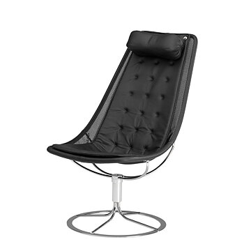 Jetson 66 Mi 466 - Long Cushion (Elmosoft leather black 99999/Black Net) - Bruno Mathsson