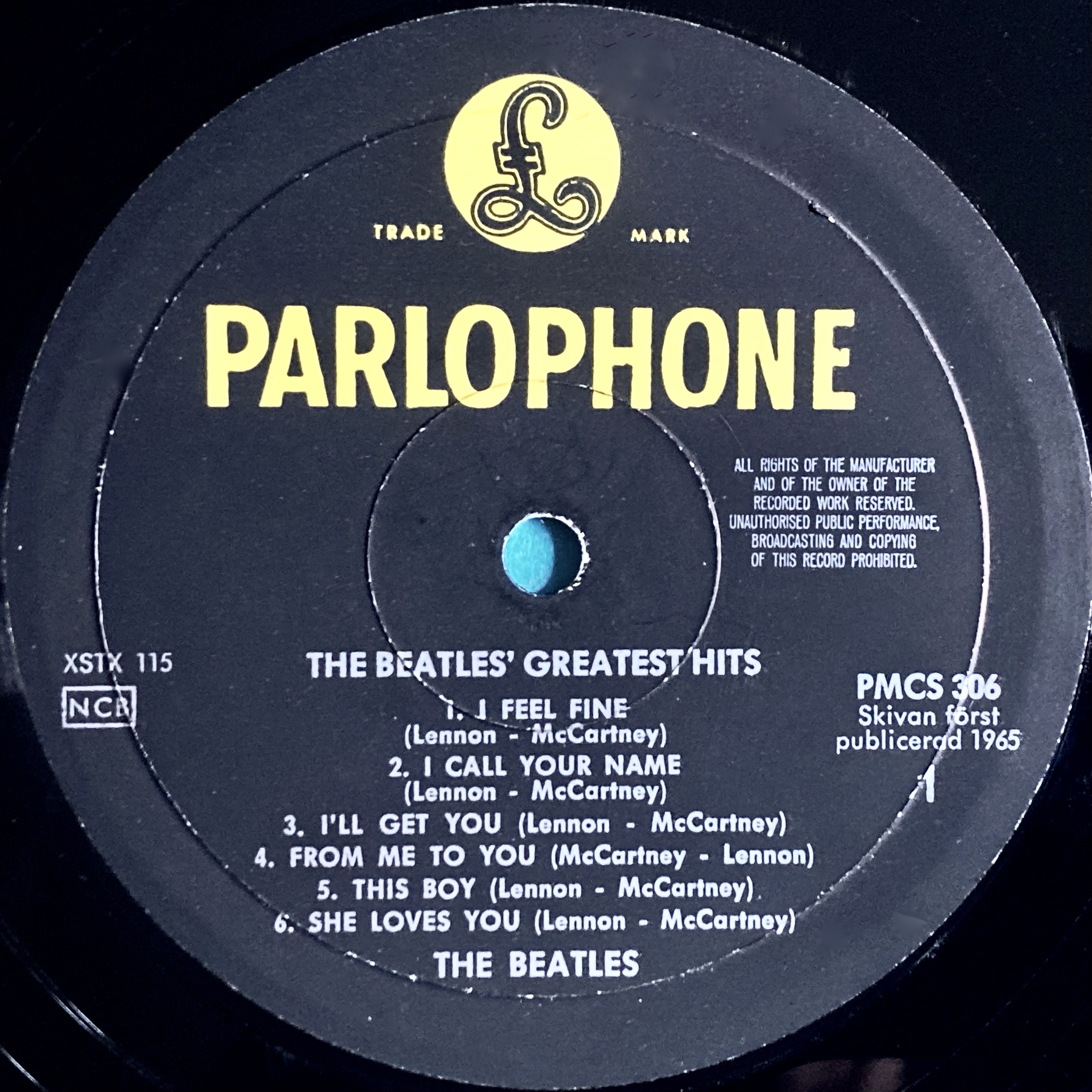 BEATLES - Greatest hits Svensk orig LP 1965 - 3