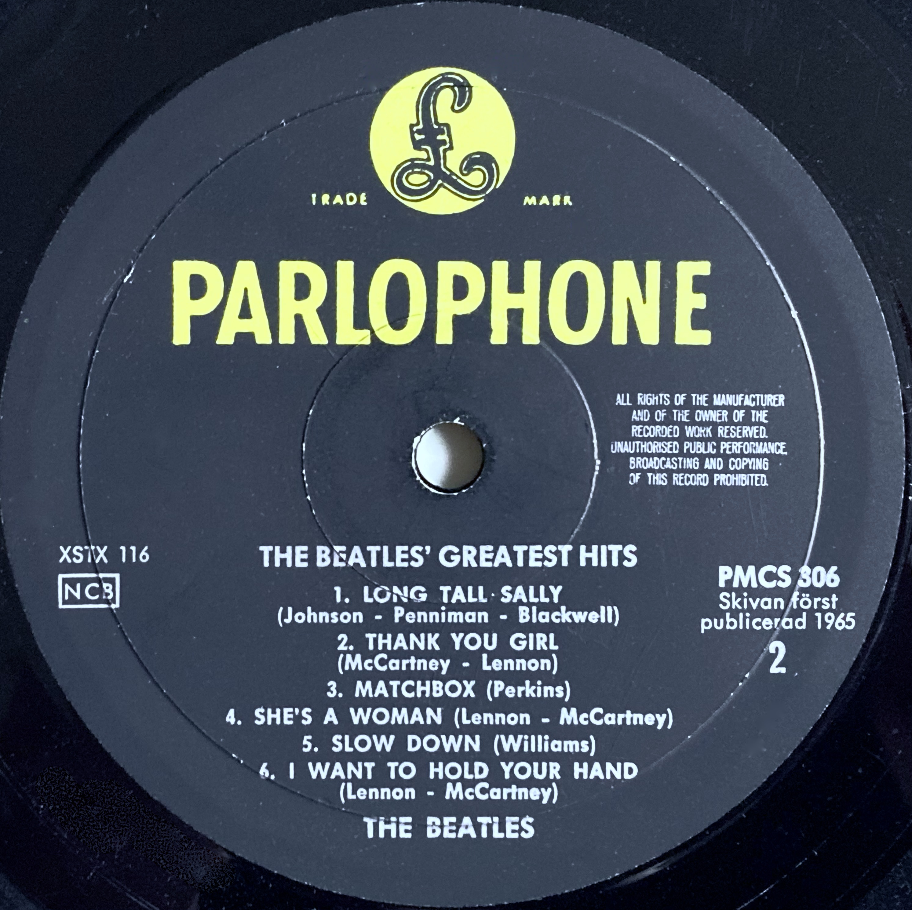 BEATLES - Greatest hits Svensk orig LP 1965 - 4