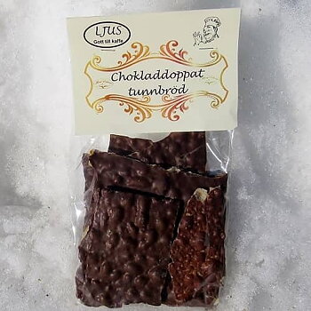 Chokladdoppat tunnbröd, ljus, 150g