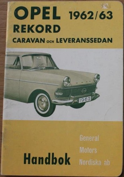 1962/63 Opel Rekord Handbok