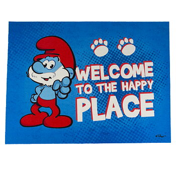 DuvoPlus Dörrmatta Gammelsmurfen Welcome To The Happy Place 60x40x0,6cm
