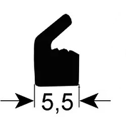 Henkovac Lockpackning Silikon Profil med Läpp 5,5mm (2,5meter) - 2