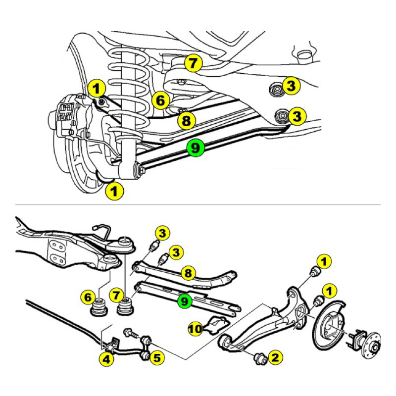 Rear lower support bar 9-5 98-10 (9) - 2