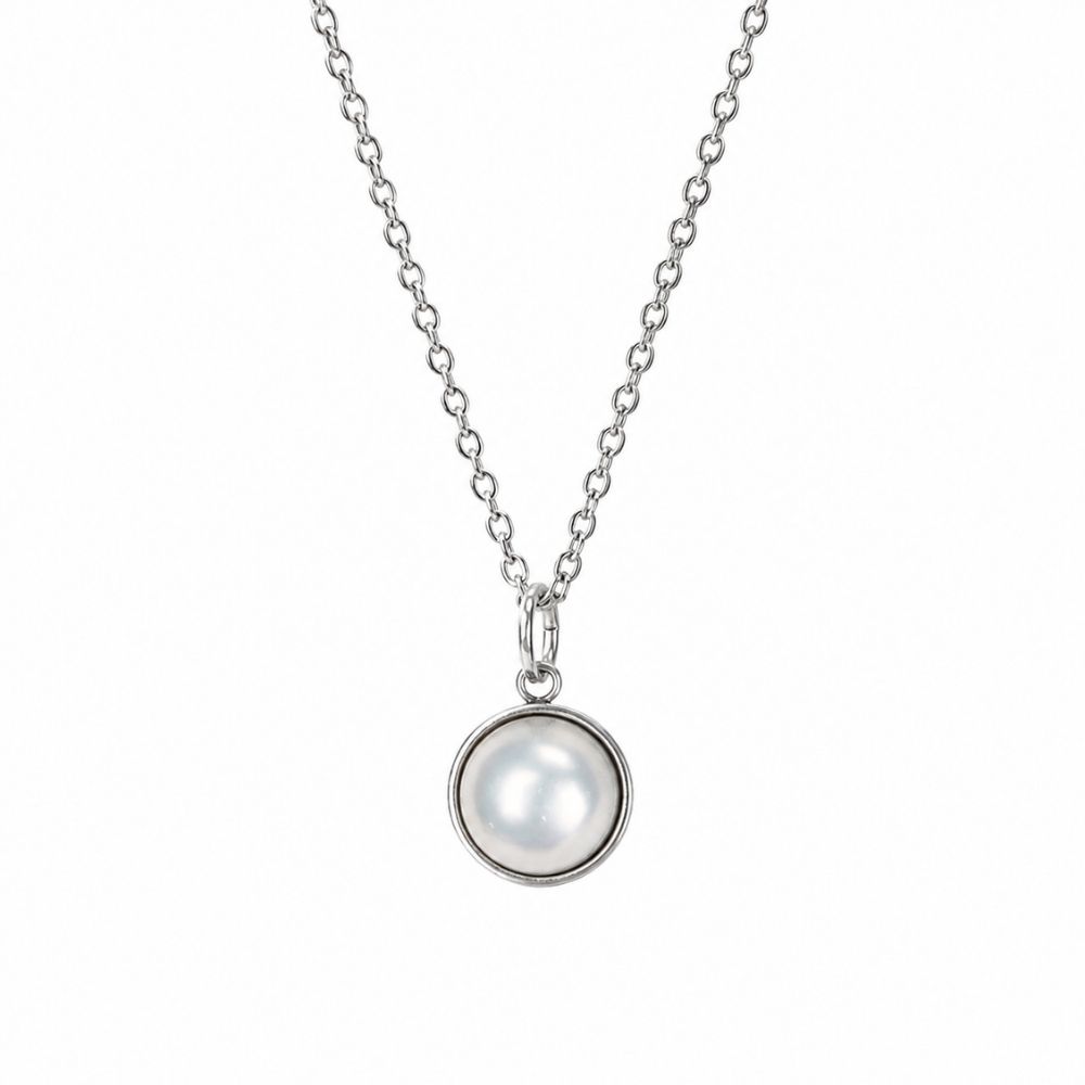 IAMLUND Frame halsband vit pärla stål